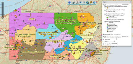 Screenshot of the website of Pennsylvania Council on the Arts