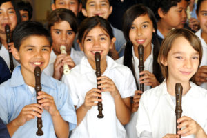 Children playing music